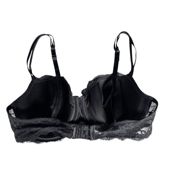 Chantelle Woman's Sz 38DD Black Rive Gauche Bra Underwire Double Straps Sexy - Picture 2 of 11